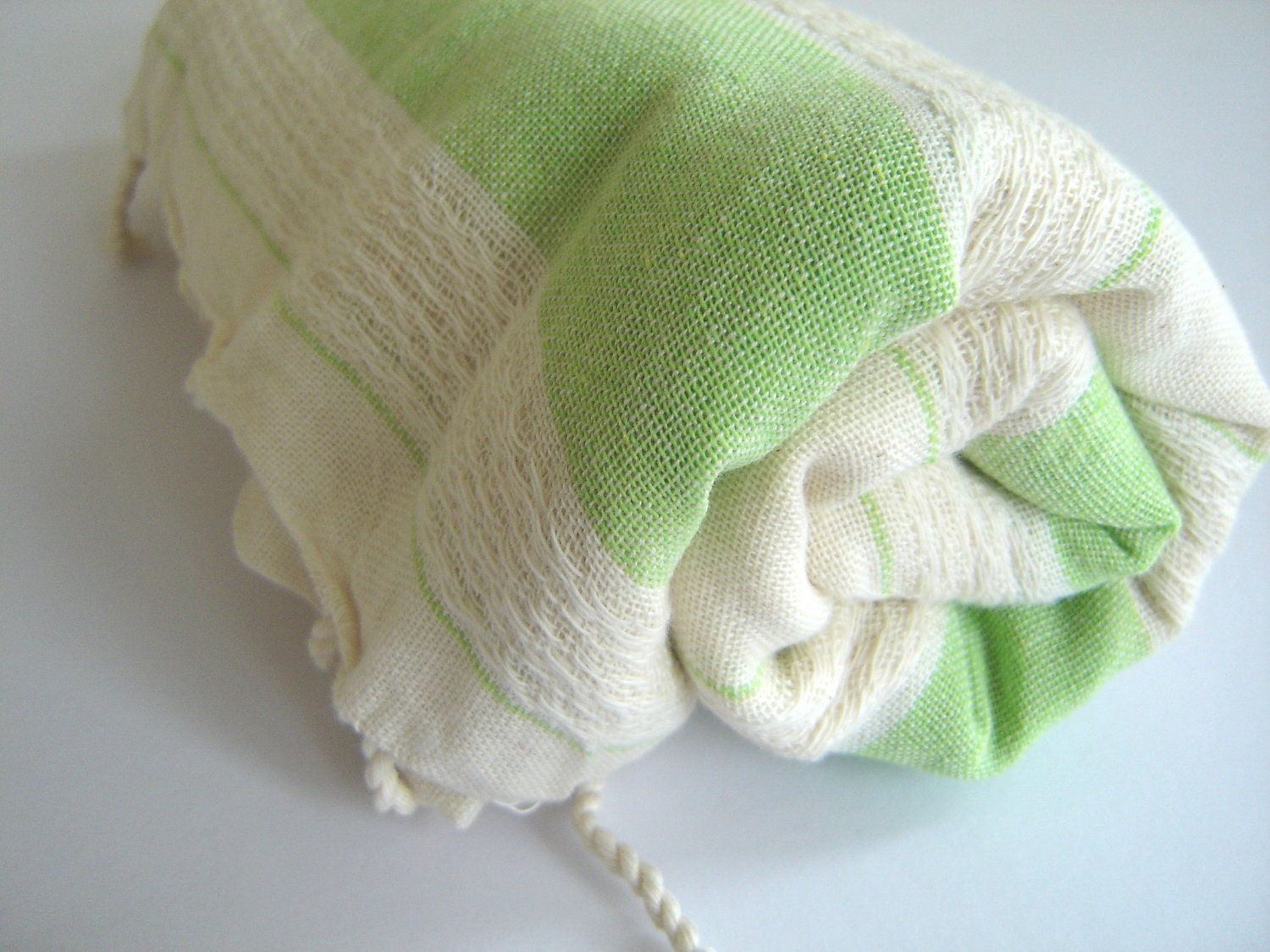 Turkish BATH and beach towel, Stylish Peshtemal, Soft %100 Cotton, Green