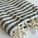 Turkish Towel, Peshtemal, beach towel, Bath towel, hammam towel, Spa Towel, yoga, Swimwear, Coverup, Black Striped
