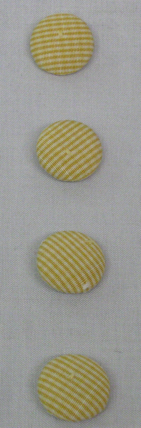 Fabric Covered Buttons 22mm each Set of 4 in Small Check, Color Maize