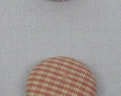 Fabric Covered Buttons 22mm each Set of 4 in Small Check, Color Blush