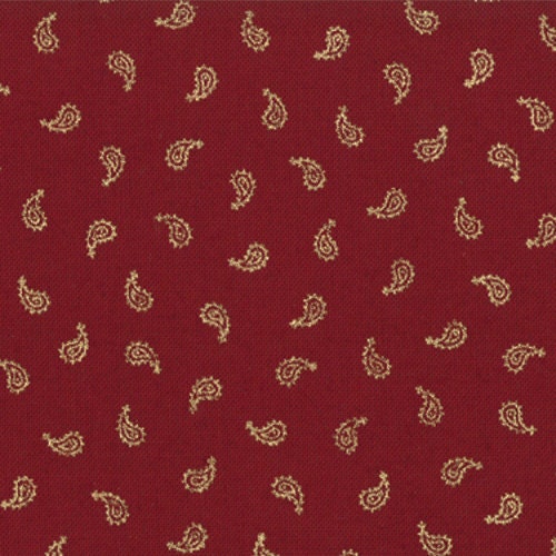 Holiday In Kashmir by Sentimental Studios for Moda Metallic Burgandy 32656 16  - quilting fabric - cotton fabric
