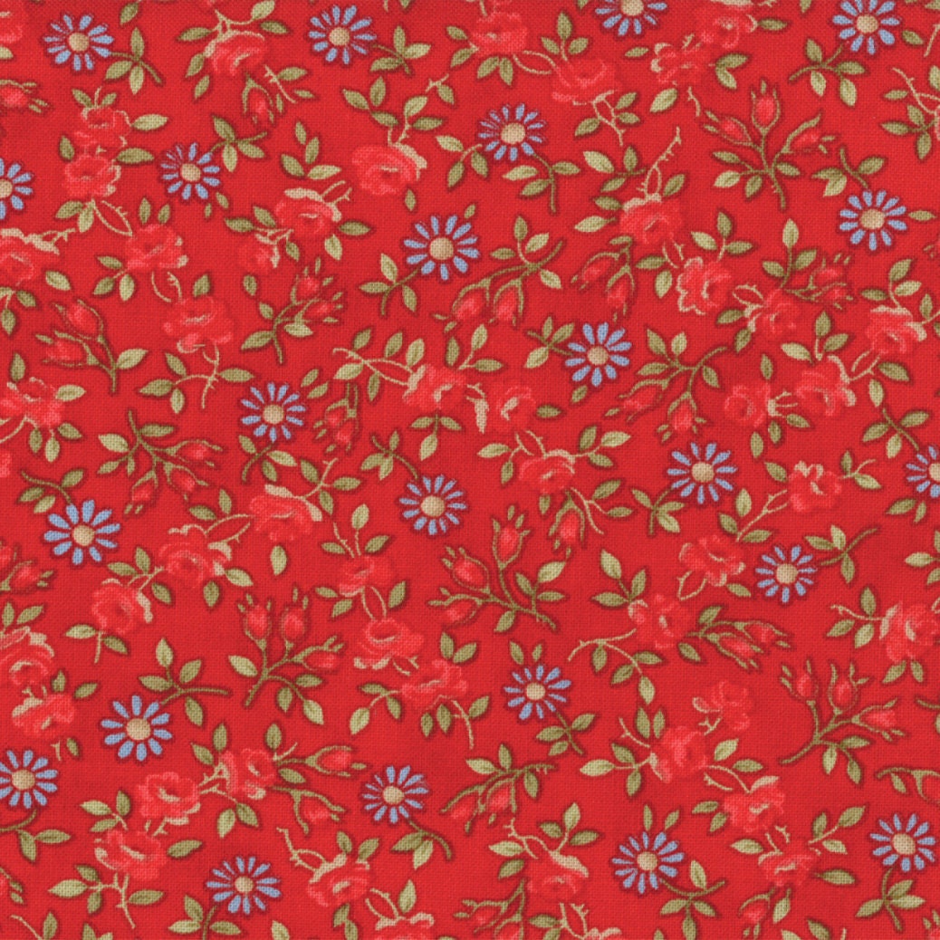 Fabric American Banner Rose by Minick and Simpson for Moda fabrics color Rose Red 14724 11 - quilting fabric - cotton fabric