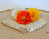 Wedding Favor Tags- Personalized Large Wood Hearts - Drilled  (Set of 100)