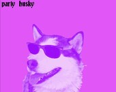 dog print animal portrait pet art print Party husky