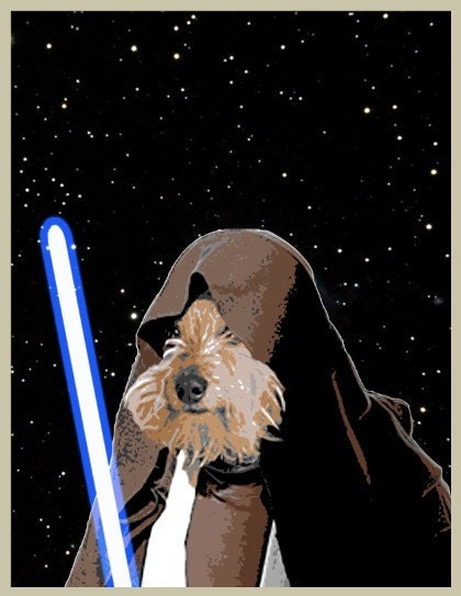 Digital Print Terrier Dog Obi-Wan Kenobi Star Wars Pop Art