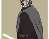 Digital Print Dachshund Luke Skywalker Star Wars Pop Art
