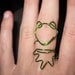 Wire Wrapped Kermit The Frog MADE to ORDER Adjustable Ring Medium