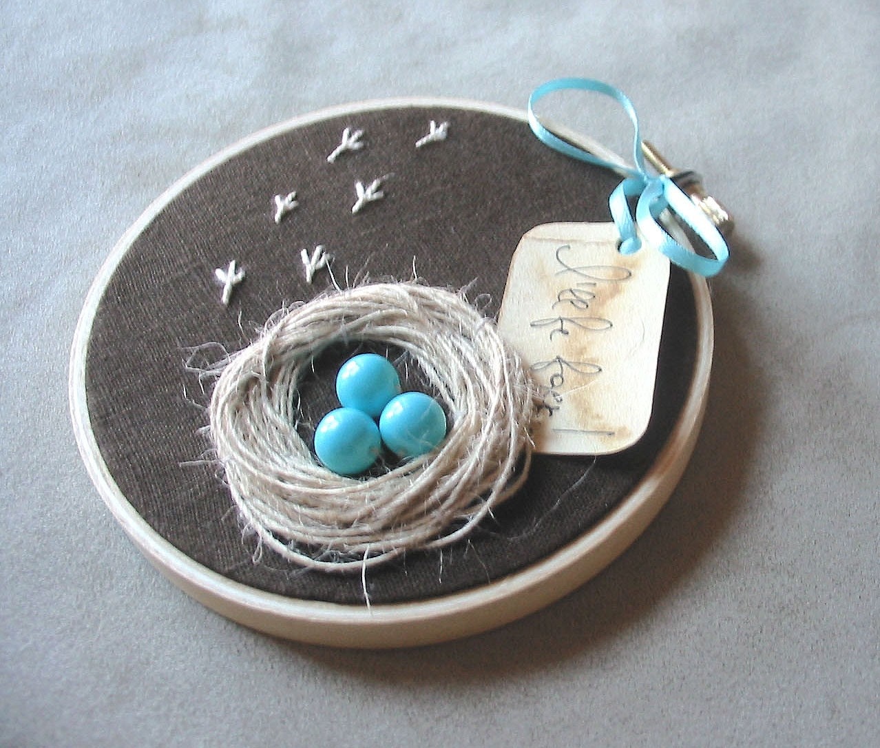 Wall Hanging Nest with Robin Eggs- I WILL BE BACK - tbteam
