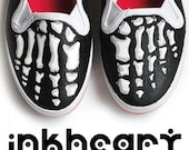 Skeleton Feet, Handpainted Custom Shoes, Womens