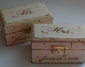 2 Personalized Rustic Ring Bearer Ring Boxes