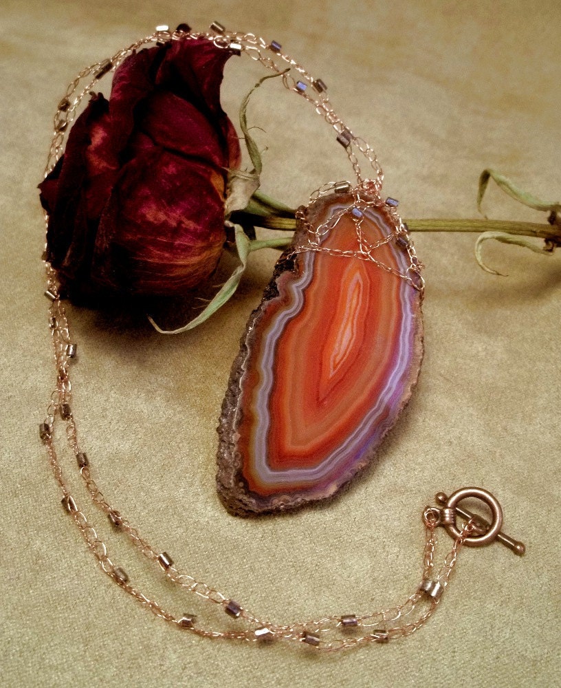 Large Geode Slice Pendant