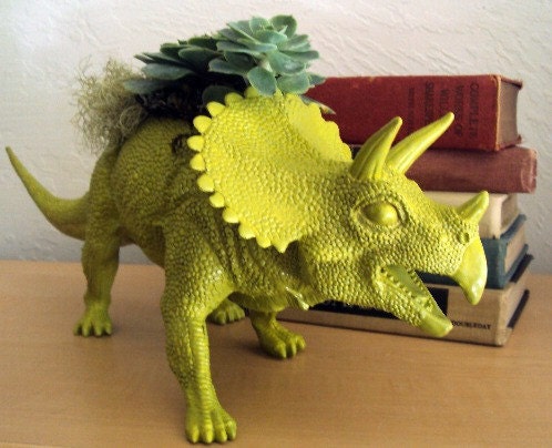 Moss Green Dinosaur Planter - Modern Centerpiece ( 8 WEEK DELIVERY)