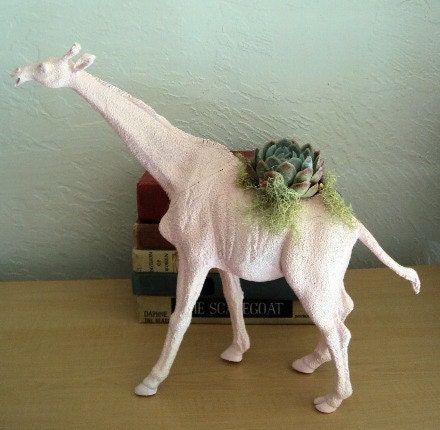 Pink Giraffe Animal Planter - Modern Art Centerpiece ( 8 WEEK DELIVERY)