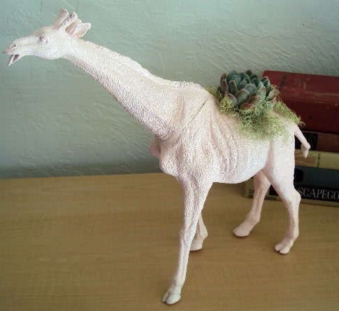 Pink Giraffe Animal Planter - Modern Art Centerpiece ( 8 WEEK DELIVERY)