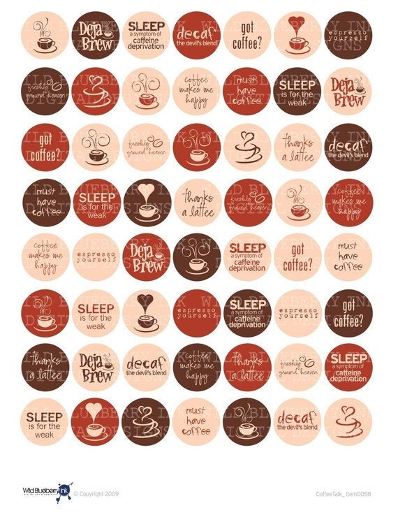 Decaf Coffee Button - 1 inch PIN or MAGNET