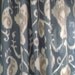 A Pair Of 50x90 Flat Panels On Clip Rings /Rod Pocket Draperies In Ikat Yacht Blue