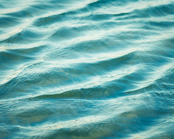 Blue Water Photography - ocean photography sea teal turquoise beach photograph nautical aqua coastal wall seashore photo - 8x10 Photograph