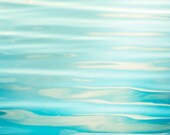 Water Photography - sea ocean ripples calming - aqua blue photo print - beach wall art nautical sea shore - 5x7 Photograph, "Soothing"