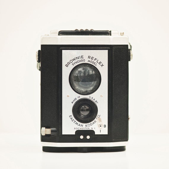 Camera Photography - brownie reflex vintage - black white art print - gift for photographer - wall art - 8x8 Photograph, "Brownie Reflex"