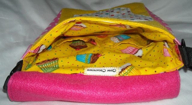 3D YUMMY Cupcake Felt IPad Hipbag Purse made from Recycled Water Bottles