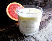 Organic Candle FRESH PINK GRAPEFRUIT Coconut Wax Candle Essential Oils All Natural Aromatherapy 10 oz.