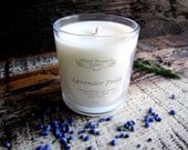 Organic Candle LAVENDER FIELDS Coconut Wax Massage Candle Essential Oils All Natural skin care10 oz.