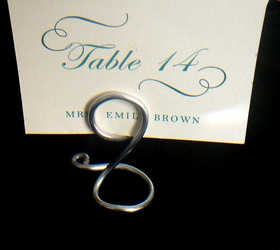 Mini Silver Place Holders, Wedding Table Settings, Reception Decor, 5