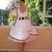 1950s Pin Up 'Audrey' Wedding Dress in a with Polka Dot Bodice, Belt and Organza Petticoat Tea Length - custom made to fit