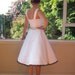 1950s Pin Up 'Audrey' Wedding Dress in a with Polka Dot Bodice, Belt and Organza Petticoat Tea Length - custom made to fit