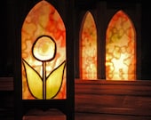 Small Lamp - Night Light with Stained Glass Panels