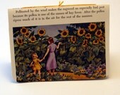 Handmade Blank Notebook - Vintage Mother & Daughter, Sunflowers