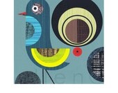 Retro Modern Bird Print