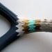 Gold, Aqua and Navy Double Chevron Mule Deer Antler - Large