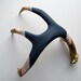 Gold, Pink and Navy Striped Deer Antler - Medium