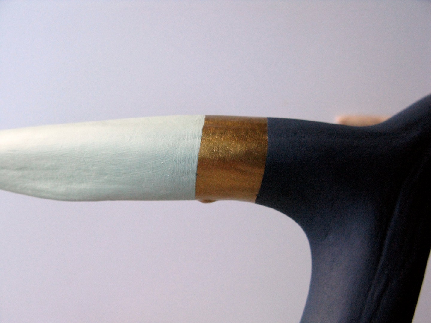 Yellow, Coral, Seafoam, Gold & Navy Striped Painted Antler - Large