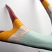 Copper, Yellow & Seafoam Striped Painted Antler - Large
