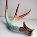 Copper, Yellow & Seafoam Striped Painted Antler - Large
