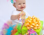 First Birthday Tutu Outfit  -- Birthday Sweetie -- bow, leg warmers, tutu and personalized onesie