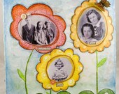 ON SALE Hand Me Down Family Riches ORIGINAL 11x11 Vintage Mixed Media Art by Heather Ross