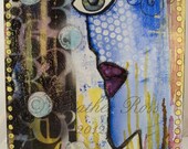 Curiosity Original Mixed Media Canvas - Wonder Question Explore Study Ponder - 11 x 14 -  Abstract