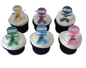 12 EDIBLE NINJA  Cupcake Toppers - Theme Birthday Party Decorations
