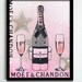 Original painting PRINT  8"X10"  Pink Moet Champagne