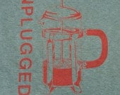 Unplugged Press - Red on Army Green - Organic Cotton & Hemp