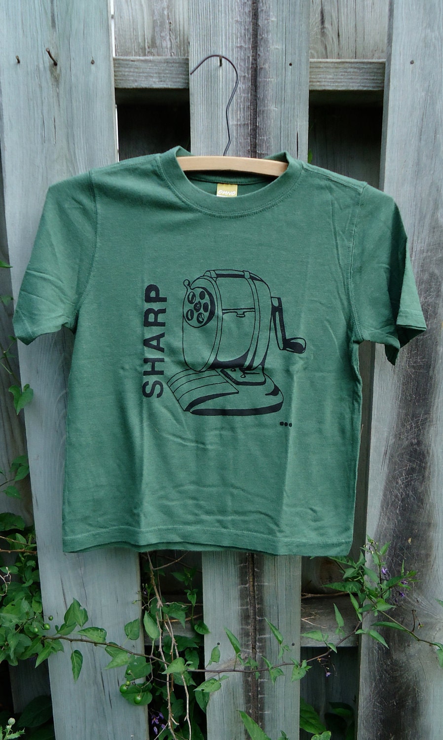 Children's Sharp - Black on Leaf Green - Organic Bamboo & Cotton