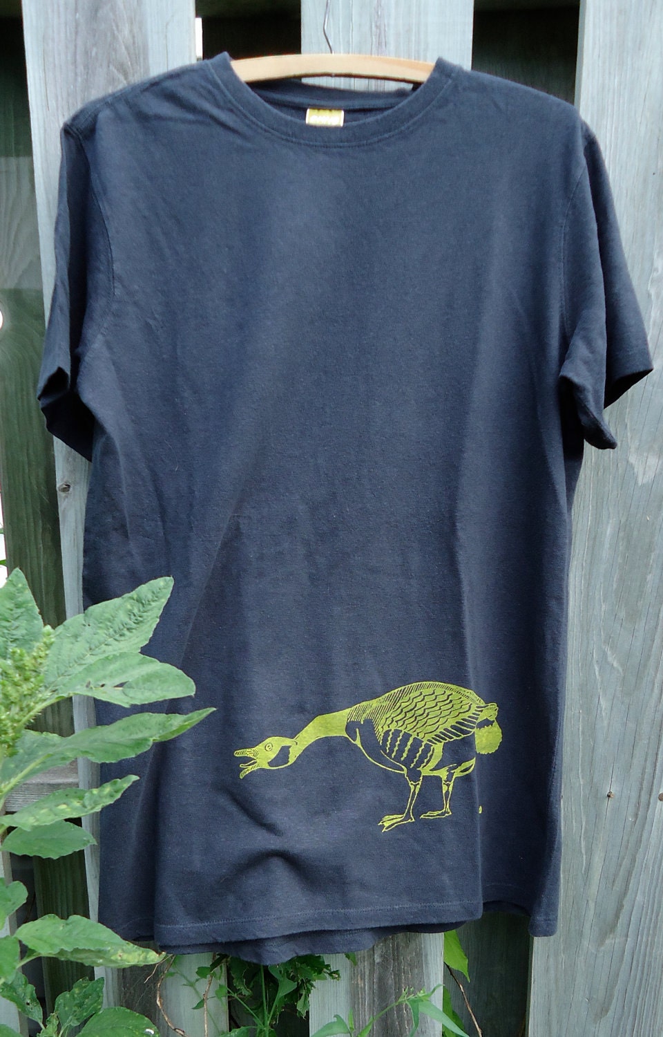 Hissing Canadian - Yellow on Charcoal Grey - Organic Cotton & Hemp