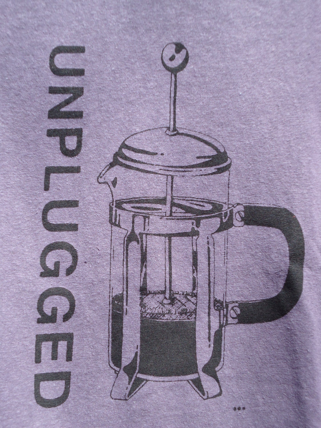 Unplugged Press - Black on Dusty Purple - Organic Cotton & Hemp