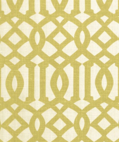 Custom Drum Lampshade Lamp Shade in Schumacher Imperial Trellis fabric in Citrine