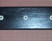 coat rack, wooden, key rack, black, knobs, shabby chic, retro, wall decor