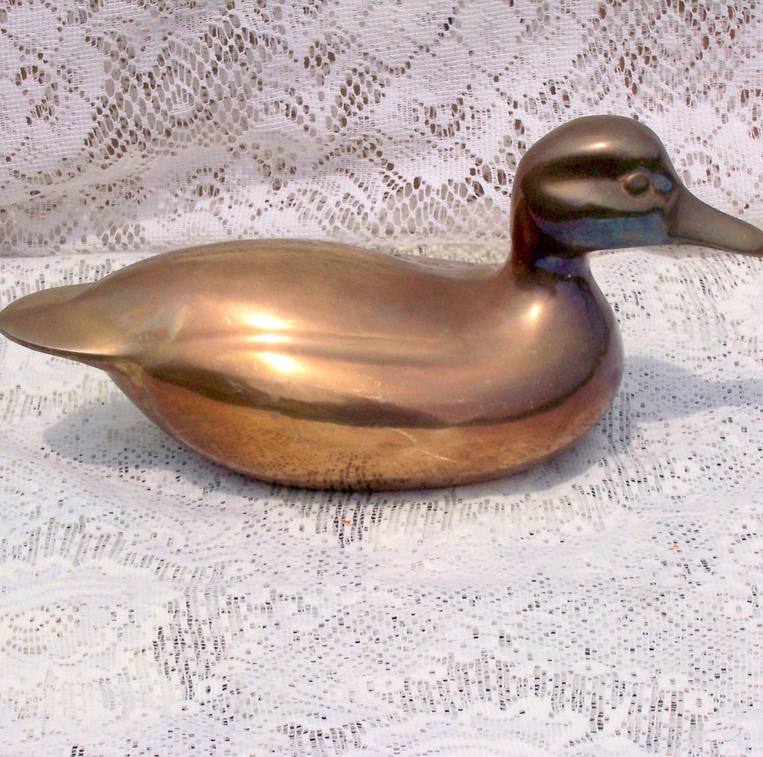 Vintage brass duck paperweight old vintage duck  brass paperweight large brass duck  20 % DISCOUNT