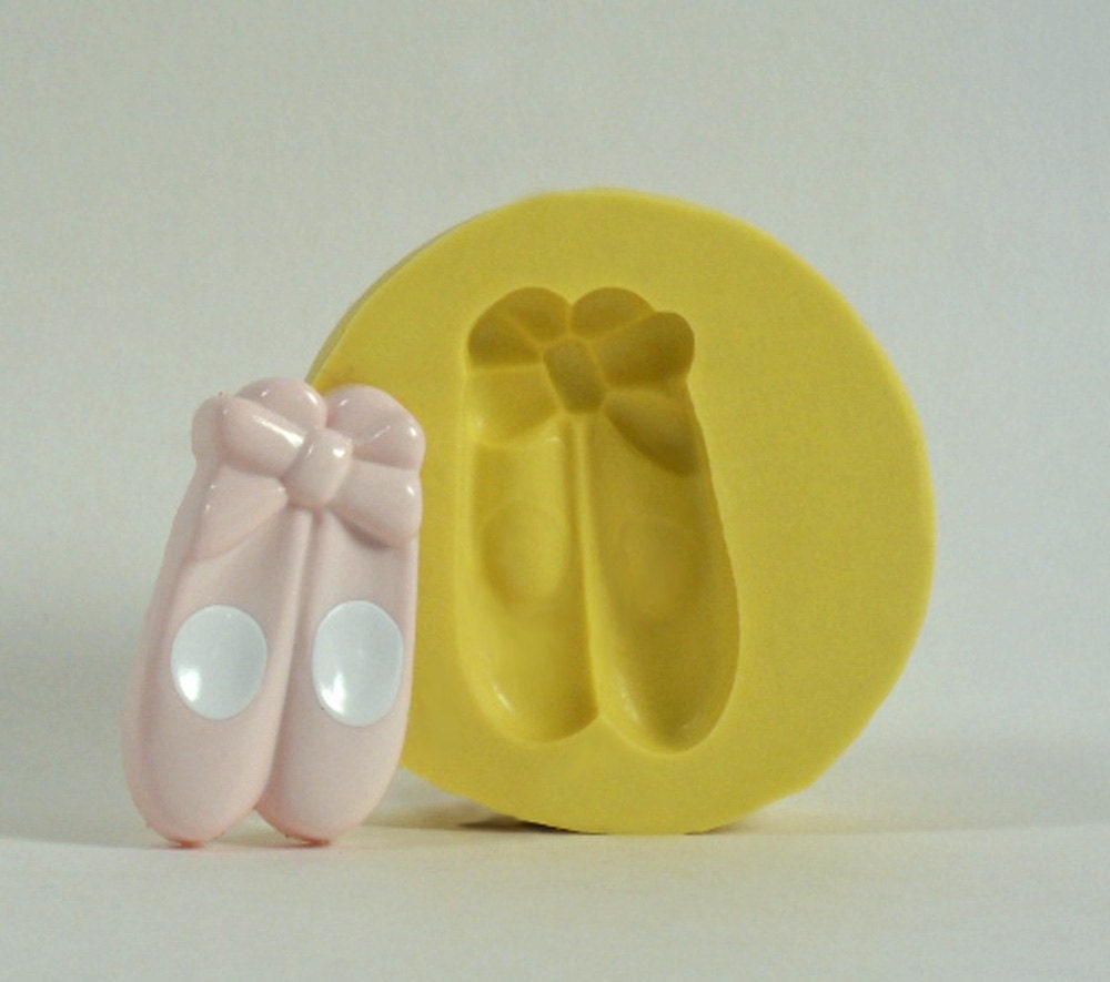 Ballet Shoes BG173 Flexible Silicone Mold/Mould for polymer clay, resin, pmc, candy, wax, soap, plaster, epoxy, low temp. metals
